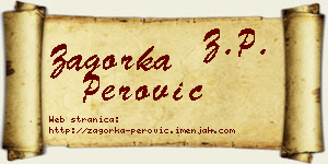 Zagorka Perović vizit kartica